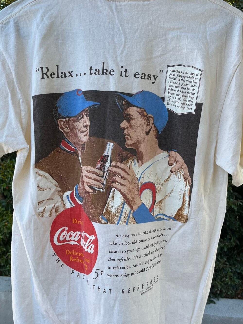 Vintage 1994 Single Stitch Made in USA 1940s Baseball Coca-Cola T-Shirt